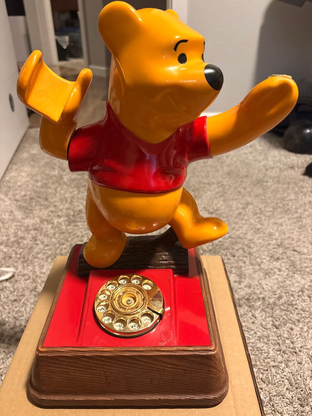 Vintage 1976 Disney Winnie the Pooh Rotary Telephone ATC Character Phone
